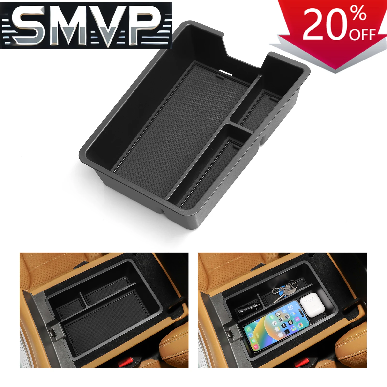 

Fit For Mazda EZ-6 Center Console Armrest Storage Box Car Tray Organizers Accessories Tidying Black
