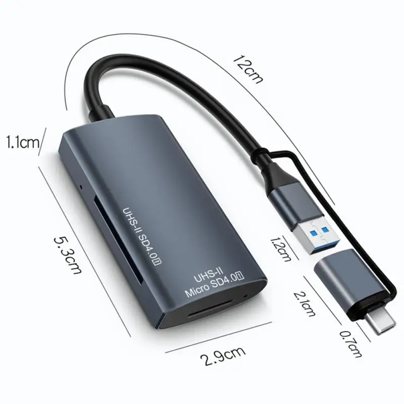 Ryra-usb tipo c para sd/tf leitor de cartão de memória, 2 em 1, para macbook, pc, laptop, acessórios do telefone móvel