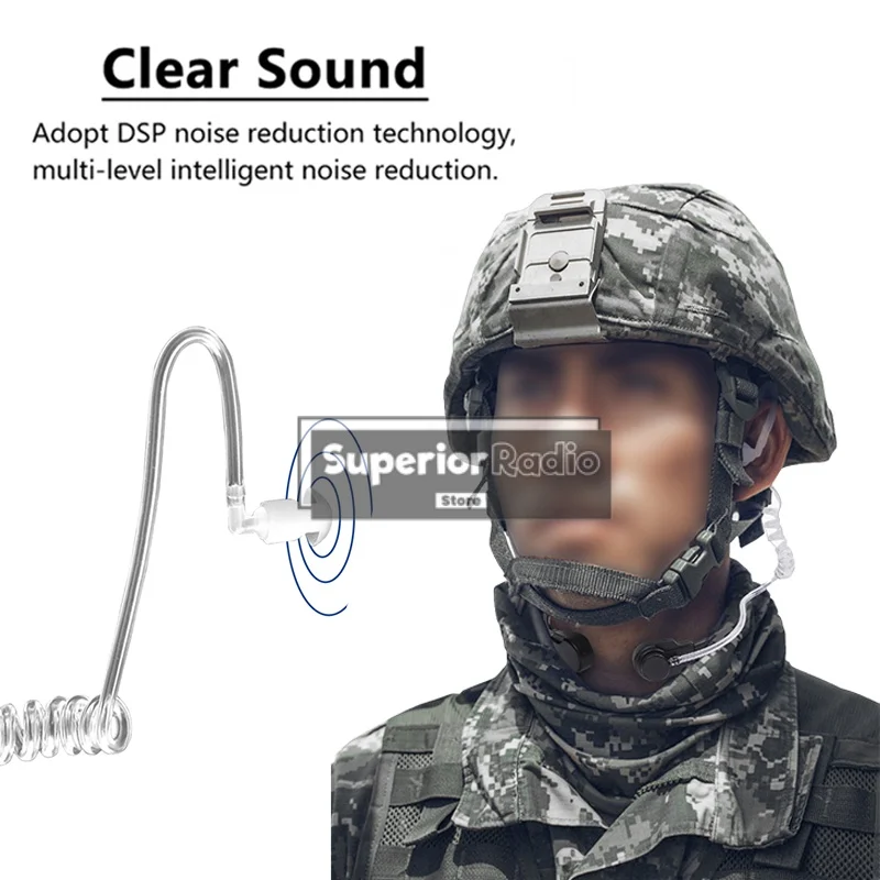قابل للتعديل الصوتية الحلق هيئة التصنيع العسكري سماعة التكتيكية الصوتية أنبوب غير قابل للتعديل سماعة ل TK11 (5) UV-5RH برو أجهزة الراديو الملحقات