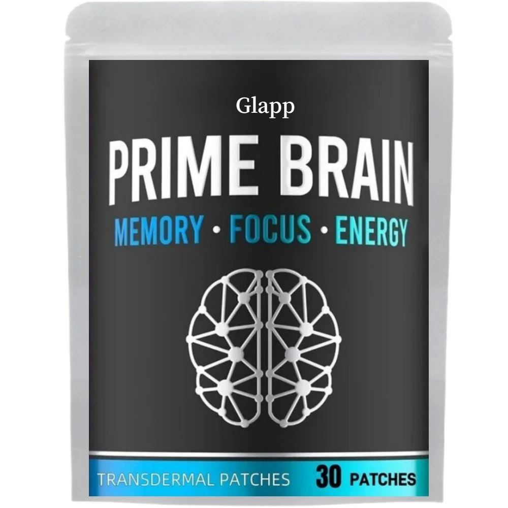 30 Patches Prime Brain Transdermal Patches Ginkgo Biloba, Lion's Mane Mushroom, Vitamin B12 for Memory, Focus Support