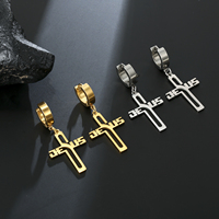 Kkjoy Vintage Jesus Religious Cross Series Punk Pendants Earrings Gothic Ear Hoop Earrings For Women Men Rock Style Jewelry gift