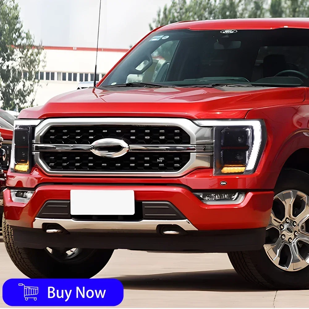 

Для Ford Raptor F150 2021-2023 автомобильные передние фонари, светодиодные автомобильные фары в сборе, обновление 2, линзы проектора, аксессуары Plug and Play