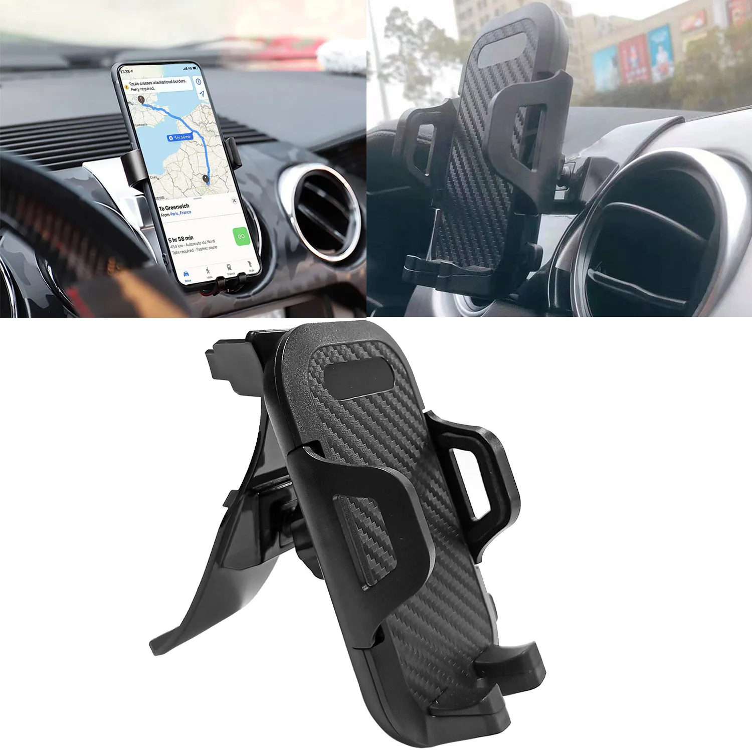 Car Phone Holder For Ford Mustang 2015-2023 Dashboard Air Vent Cell Phone Mount Clamp