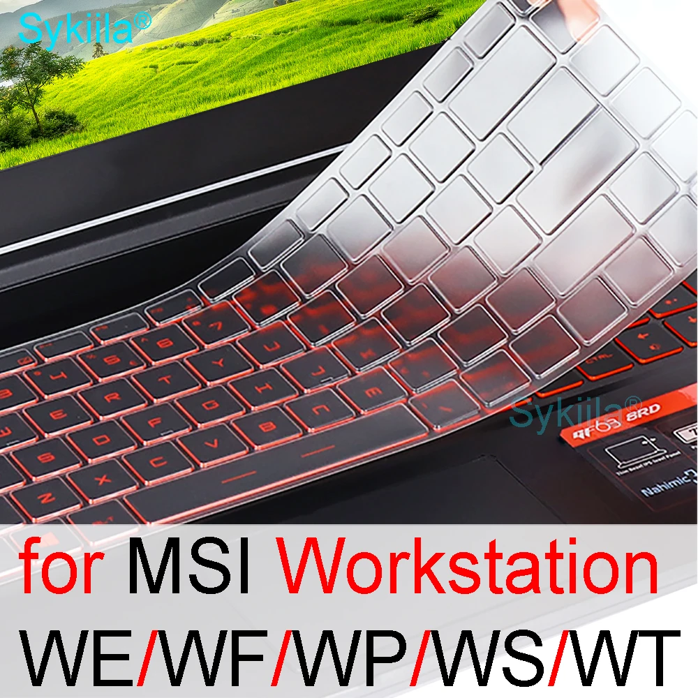 Keyboard Cover for MSI Mobile Workstation WF65 WF66 WF75 WF76 WS65 WS66 WS75 WS72 WS63 WS60 WS76 Silicone Protector Skin Case