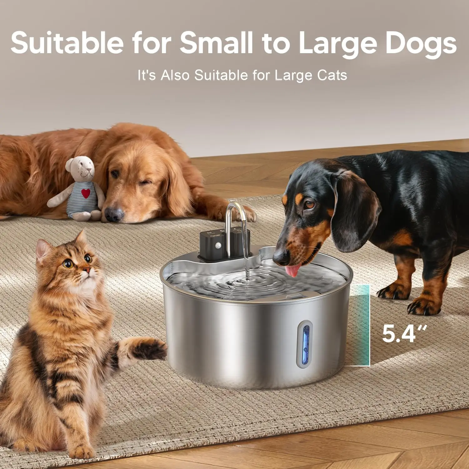 ZYfeeder 7L Large Capacity Charging Induction Cat Water Dispenser, Wireless Induction, Suitable for Indoor Placement at Will