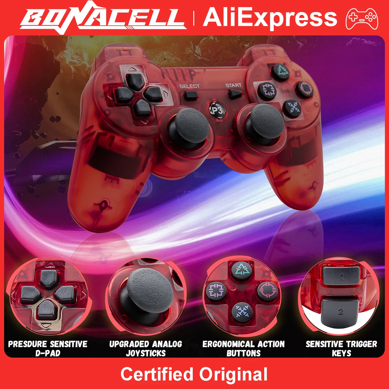 

Wireless Controller For Playstation3/PS3/PC/Android Remote control Gamepad 6 Axis Gyro Game Joystick W/ Dual Vibration Motors