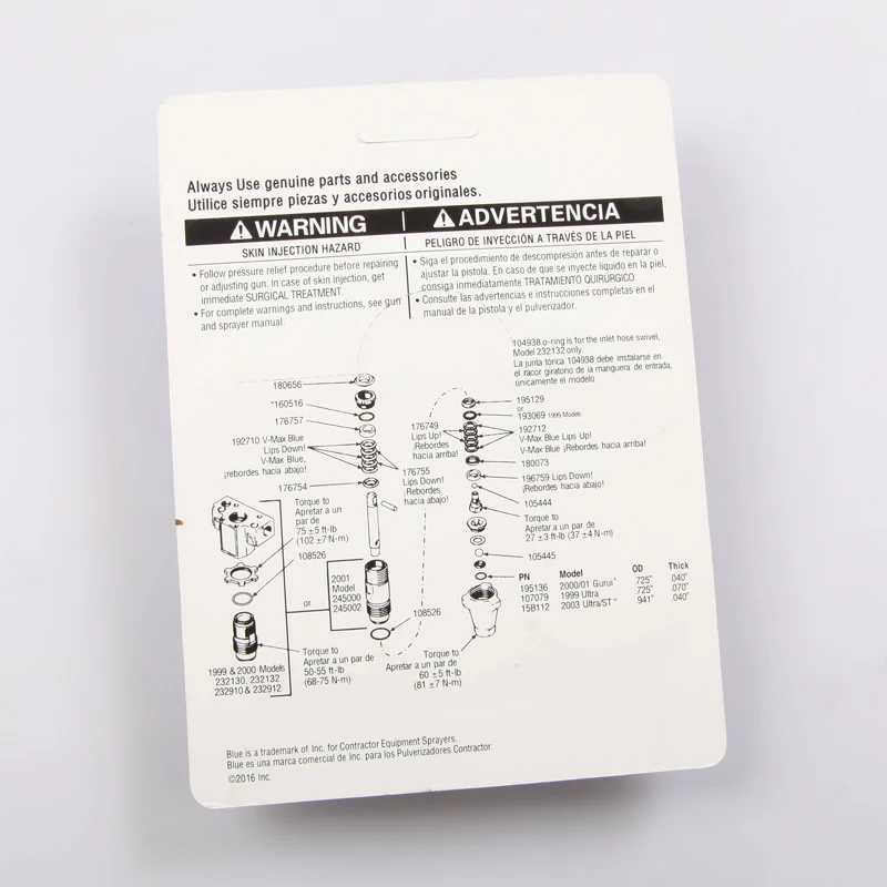 Aftermarket Pump Repair Packing Kit 244194 For Sprayer 244194 Spay Gun 390 395 490 495 595