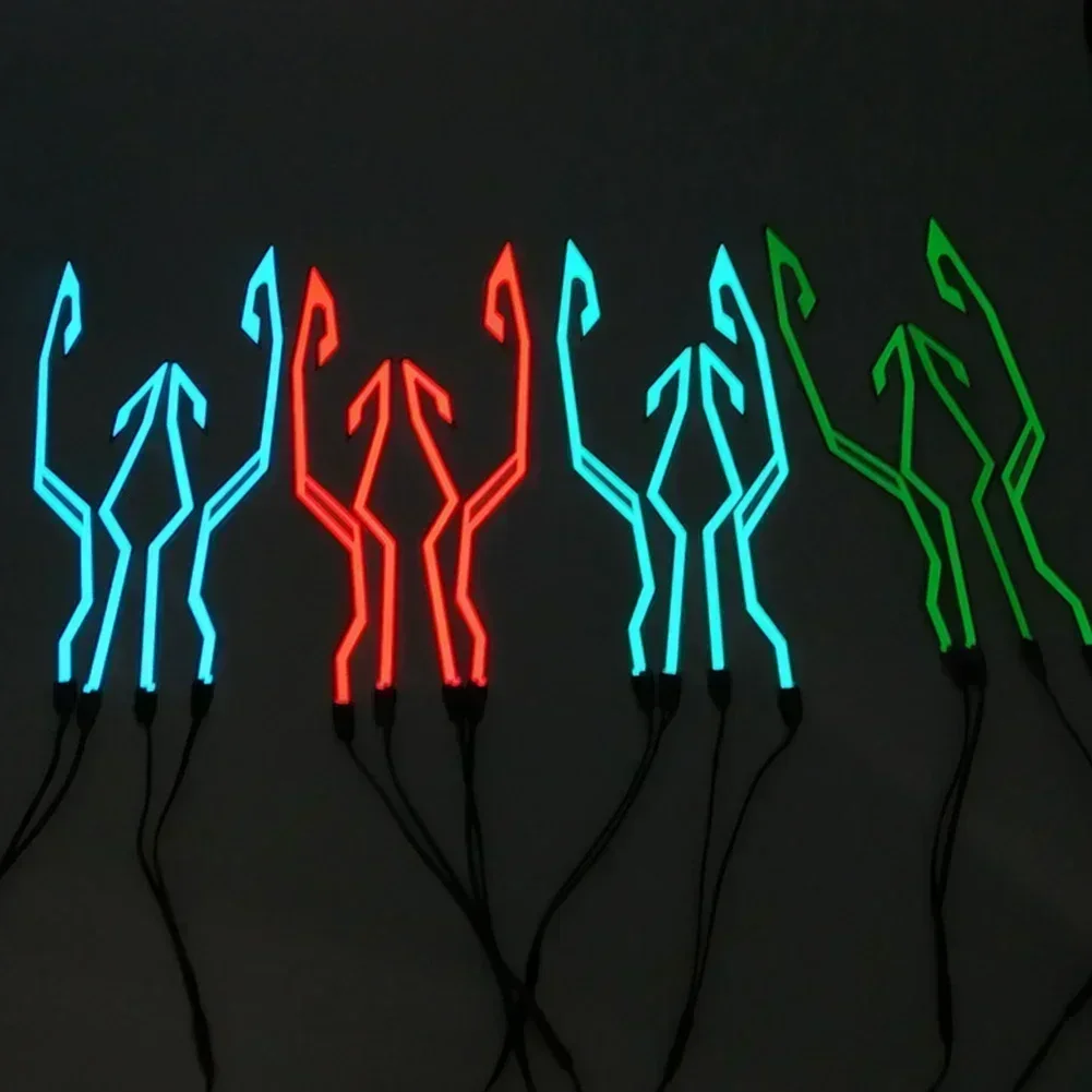 جديد ليلة ركوب دراجة نارية خوذة LED أضواء تحذير خوذة المحرك الباردة شرائط مصباح EL ملصق مضاد للمياه 7 وامض الملحقات