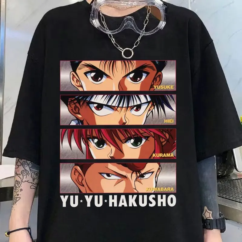 YuYu Hakusho Men T-shirt Summer Short Sleeve Cartoon Japan Anime Women Tee Shirts 100% Cotton Fashion Couple Clothes Tops