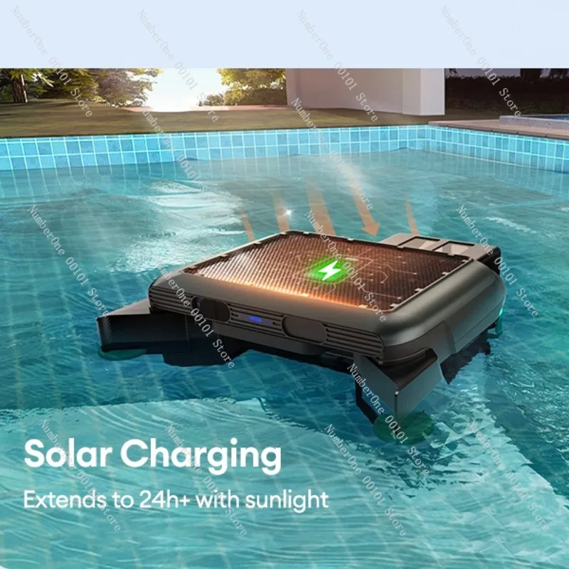

Fully automatic pool cleaning robot | Solar long battery life remote control operation