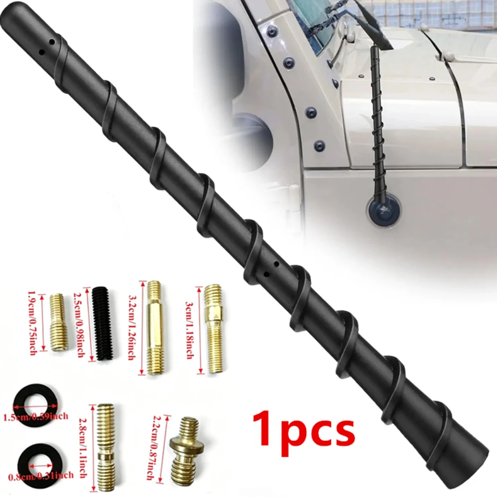 Car radio antenna spiral shape black glue stick antenna, external roof radio stability,For Jeep Grand Cherokee, Ford Raptor F150
