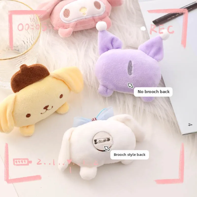 10 stks/partij Cartoon Sanrio Broche 6Cm Cinnamoroll Melodie Leuke Vorm Broche Tas Pin Rugzakken Hanger Decoratie Accessorie