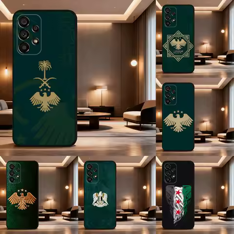 Cool Art S-SYRIA Flag Phone Case For Samsung Galaxy A73,31,32,72,41,53,52,71,22,5G,Note,J7,8,9 Soft Black Cover