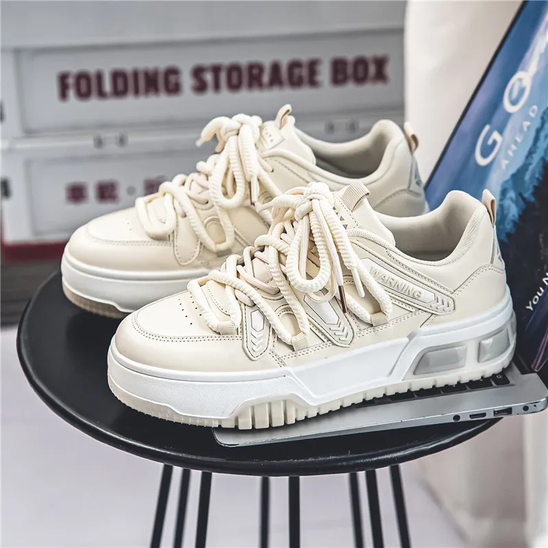 

2026 New Spring Popular Shoes Red Sneakers Casual Versatile Sports Thick-Soled White Shoes
