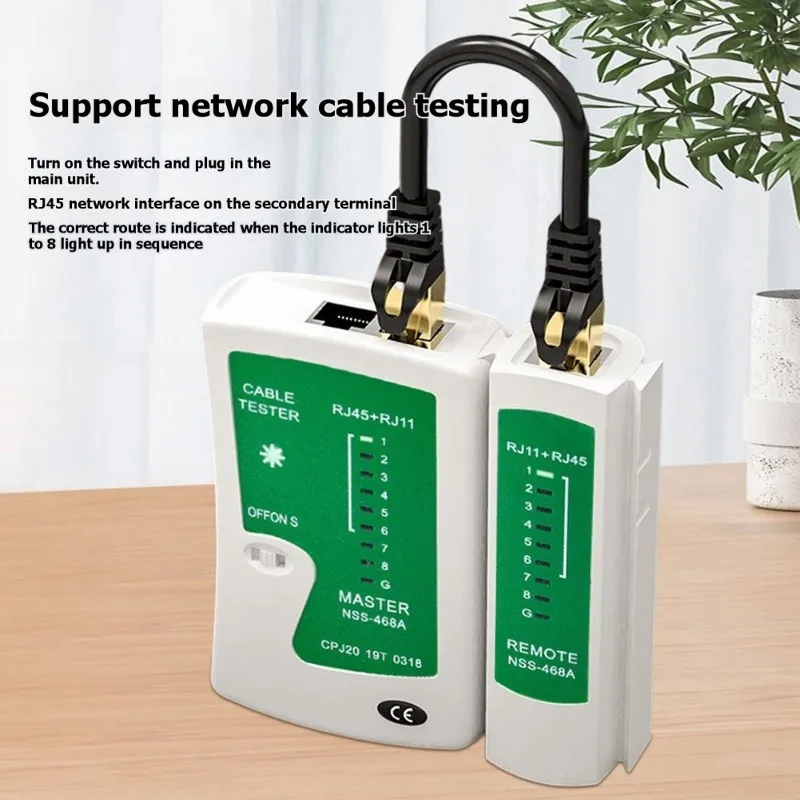 

Тестер кабелей ABFM для RJ45 и RJ11, тестер сетевых кабелей, поисковик кабелей для телефонных линий