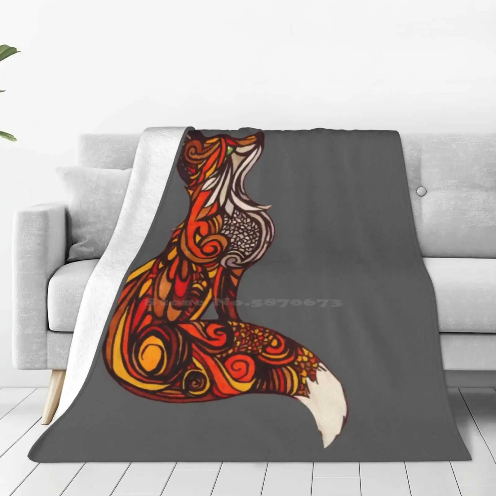 Vixen Latest Super Soft Warm Light Thin Blanket Vixen Beautiful Fox Fox Mosaic Abstract Impressionist Ginger Fox Red Fox Furry