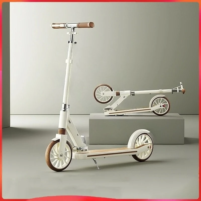 Children's Scooter, Foldable Bicycle, Large Children's Sliding Wheel, Campus Adult Two Wheel Scooter 5-15 years old