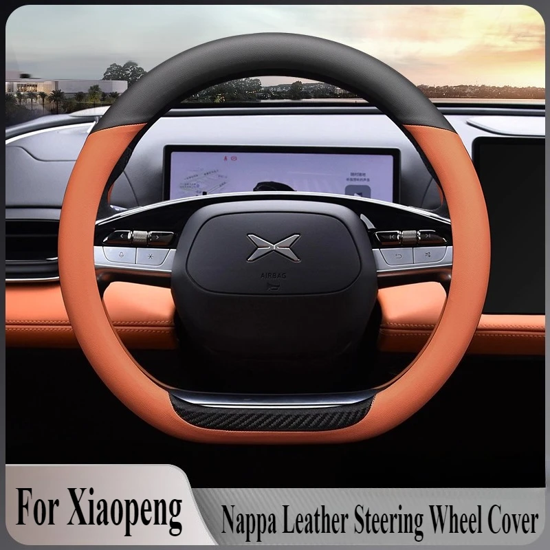 

Для Xiaopeng Xpeng G9 P7 2024, кожаный чехол на руль Nappa, противоскользящий, четырехсезонный, универсальный аксессуар для салона автомобиля