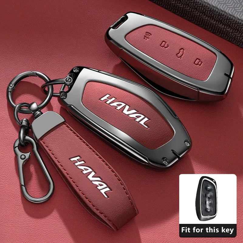 Funda para llave de coche de aleación de Zinc para HAVAL Menglong Hover H9 2025 2026 llavero cubierta remota carcasa soporte de anillo accesorios Fob