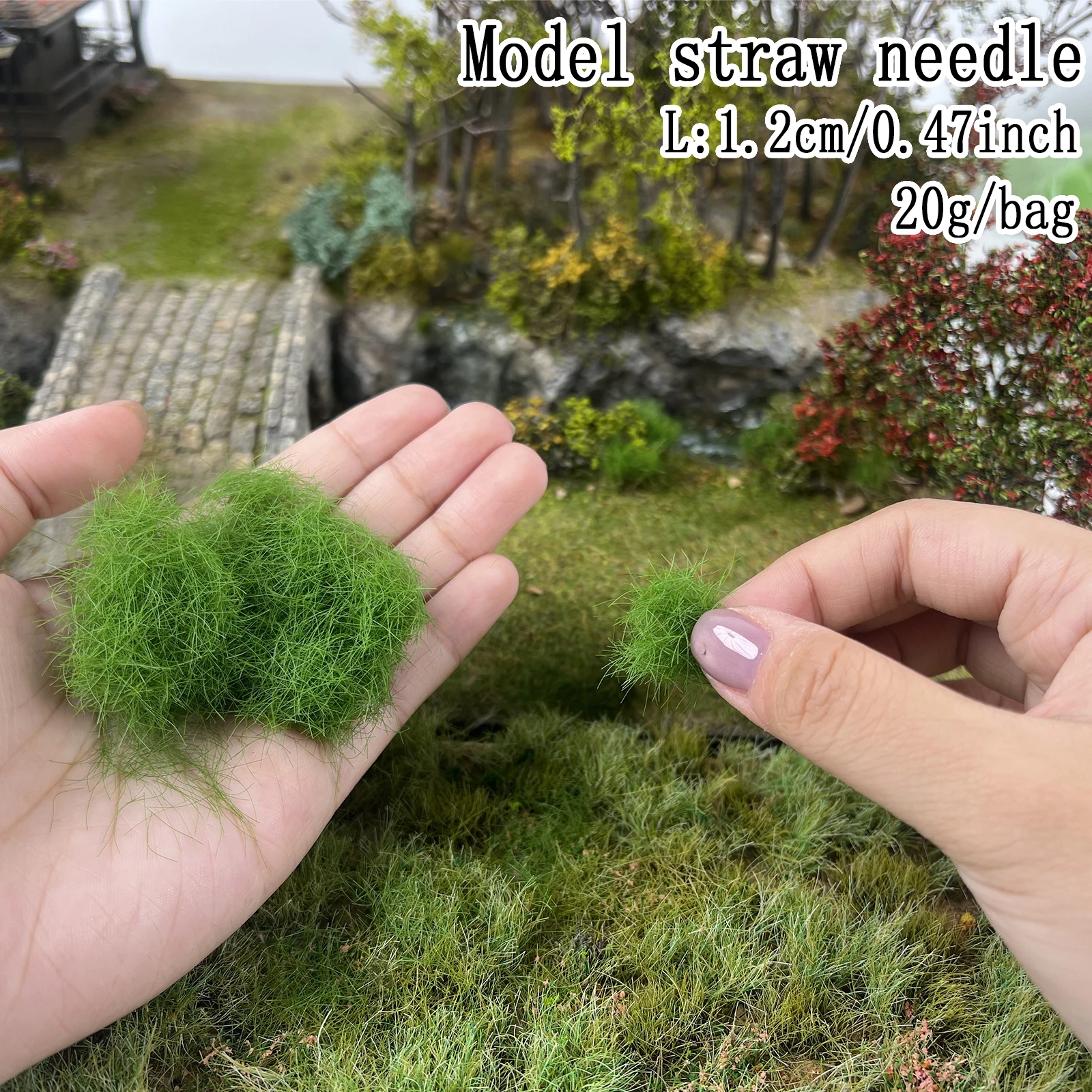 

12mm 20g Nylon Simulated Moss Artificial Grass Powder for DIY Modeling Terrain Landscape Garden Diorama Military Wargaming