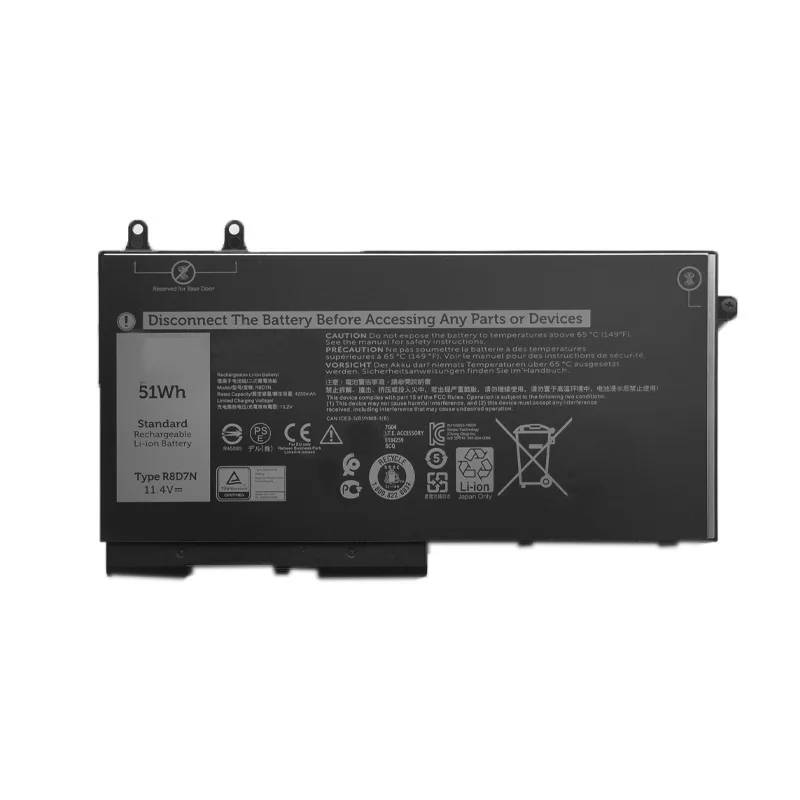 11.4V 51Wh New Original Laptop Battery R8D7N for Dell Latitude 5400 5500 Precision 3540 3550 Inspiron 7590 7591 7791 2-in-1