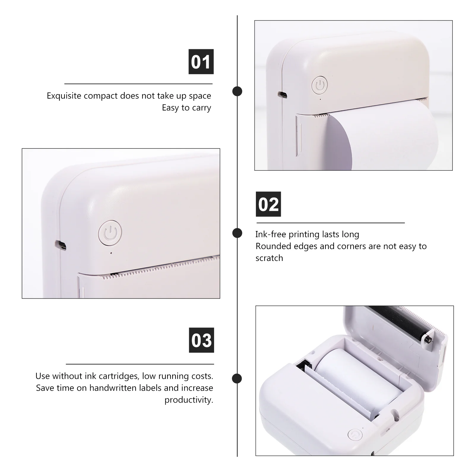 مجموعة واحدة من أدوات الطابعة المحمولة للمنزل والمكتب والمدرسة تستخدم شحن USB أداة طباعة الملصقات اللاسلكية للطلاب المحمولة #4