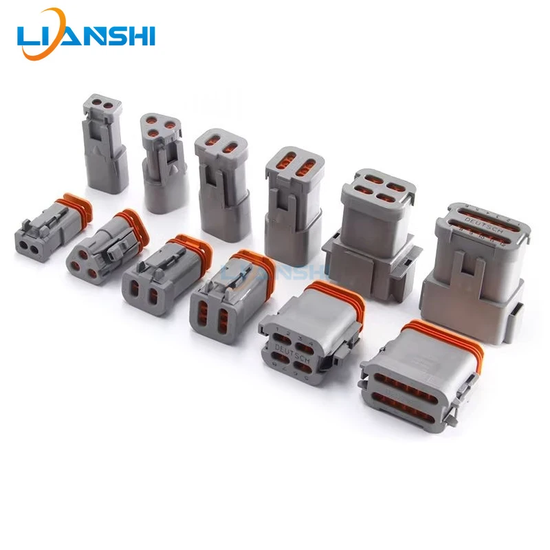 Deutsch DT04-4P-E003 DT06-6S Waterproof Automotive Connectors Kit 2-12 Pin Flat Tail Cover Male Female Plug with Copper Terminal