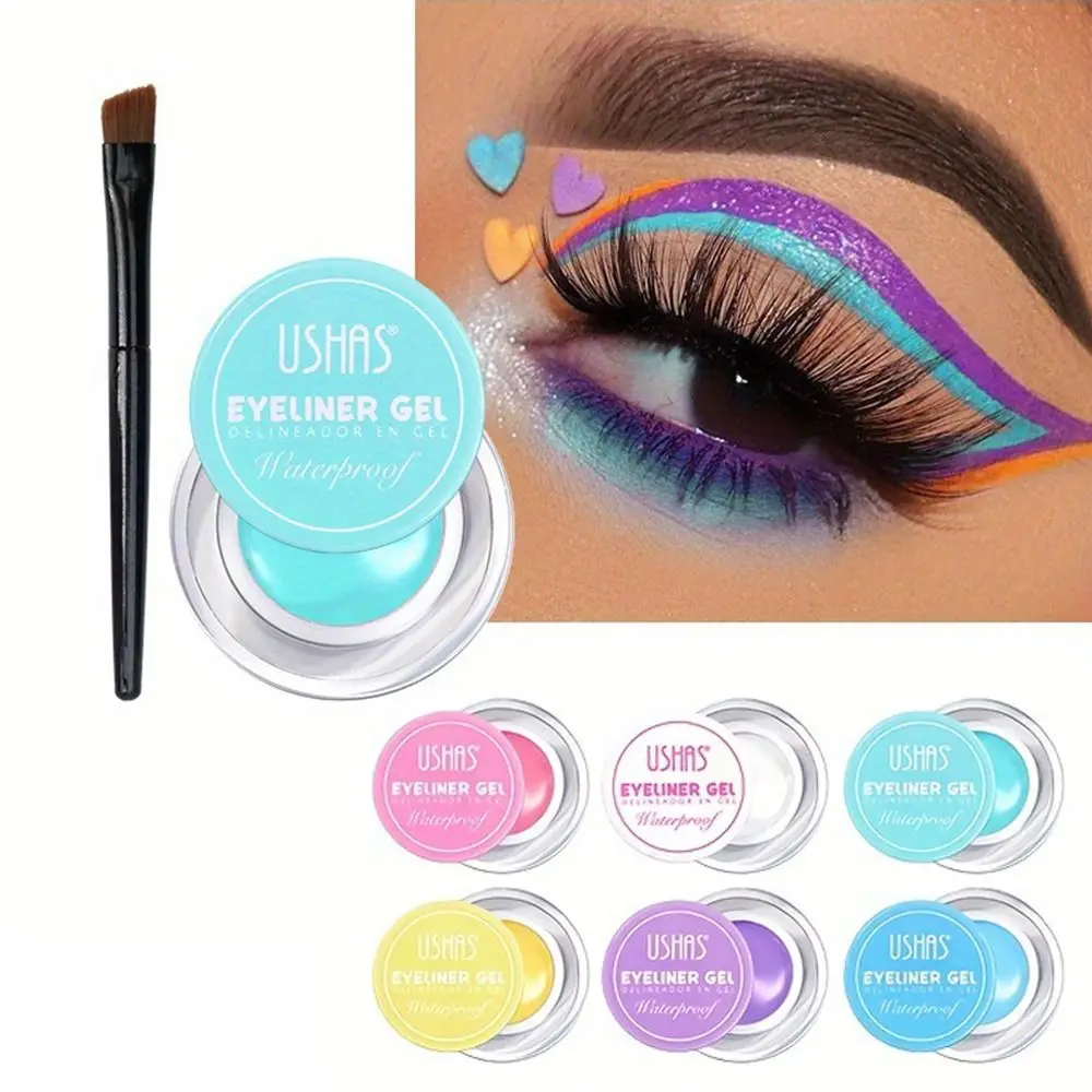 Non Smudge Colored Eye Liner Cream Waterproof 6 Color Colorful Gel Eyeliner Long Lasting High-Intensity Pigments Beauty