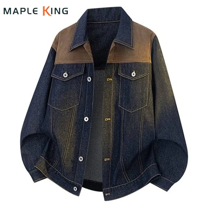 Patchwork Washed Denim Jackets for Man Women Double Pockets Designer Streetwear Vintage Cowboy Jeans Jacket Ropa Para Hombre