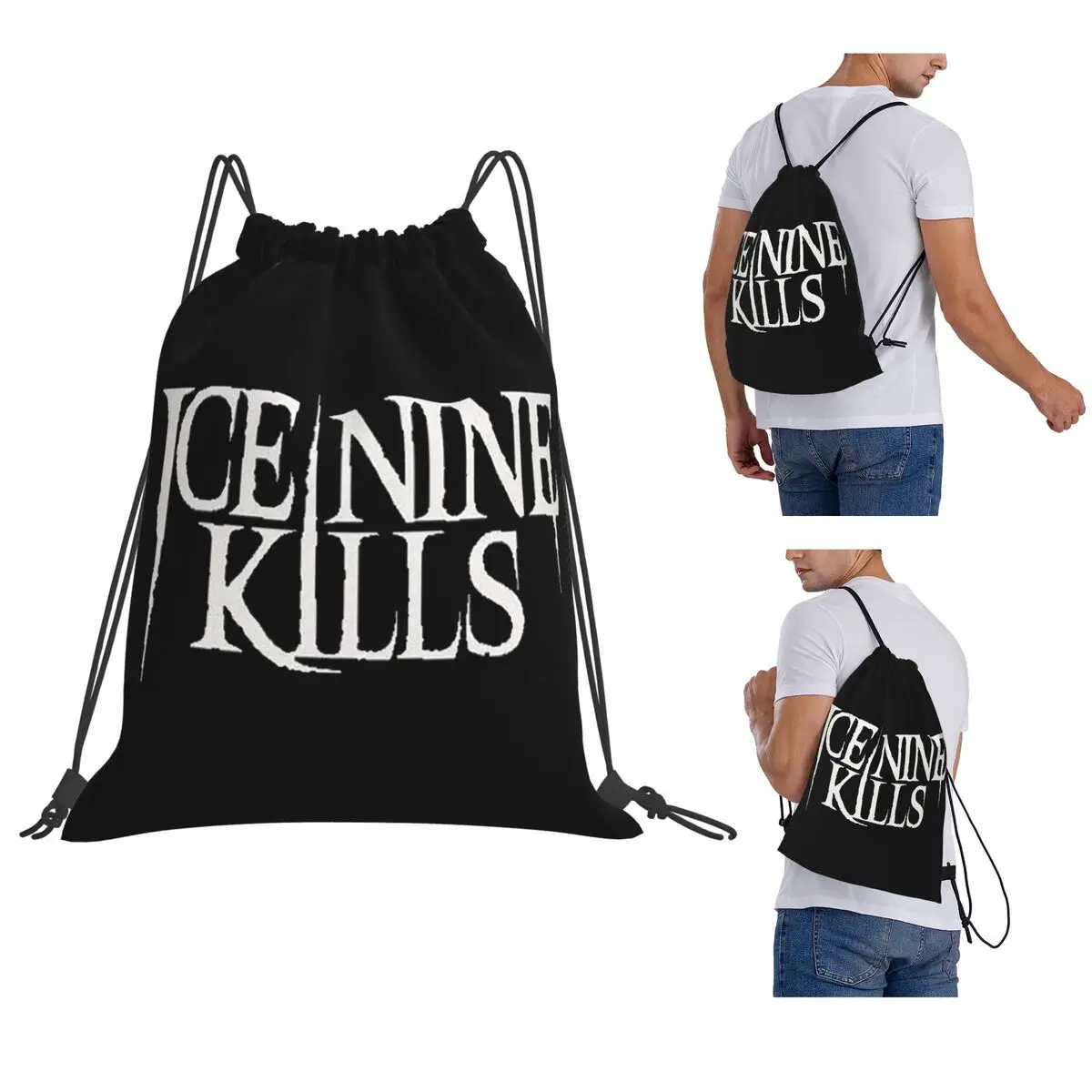 Ice Nine Kills Backpacks Portable Drawstring Bags Sports Bag Book Bags for Travel School