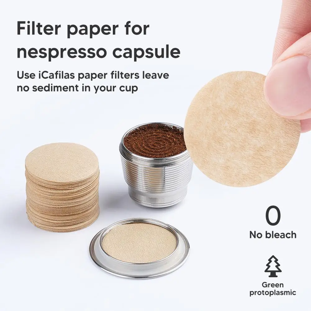 50PCS Disposible Paper Filter For Reusable Tassimo/Nespresso Stee LCoffee Capsule Anti-blocking Keep Capsule Cleaning