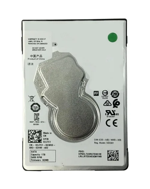 

Dell 2J7C1 (Seagate ST1000LM035) Жесткий диск 25 дюймов, 1 ТБ — SATA III 6 Гбит/с — 5400 об/мин — 7 мм — используемый, как новый