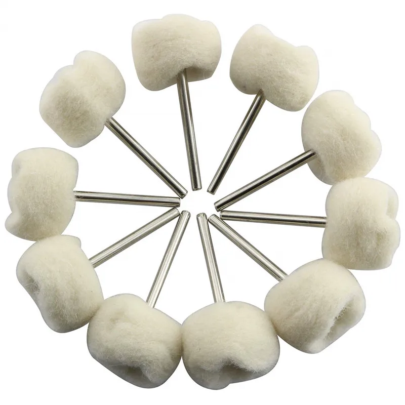 Suitable for Dremel Drill Jade Felt Sanding Grinding Head 3mm Shank Cotton Thread Polishing Mini Brush Abrasive Buffing Wheel