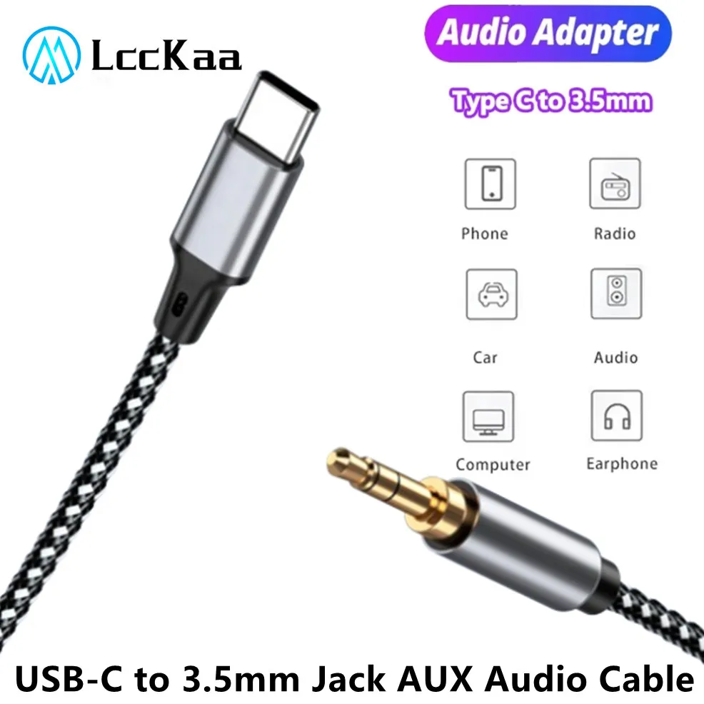 Type C to 3.5mm Jack AUX Audio Cable USB C to 3.5mm Adapter Speaker Headphone Headset Extension Aux Wire Cord For Samsung Huawei