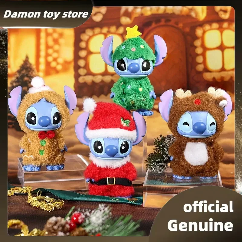 

New Genuine Disney Stitch Christmas Cute Clothes Series Blind Box Toy Lovely Stitch Figure Doll Mystery Box Halloween Gift Toys