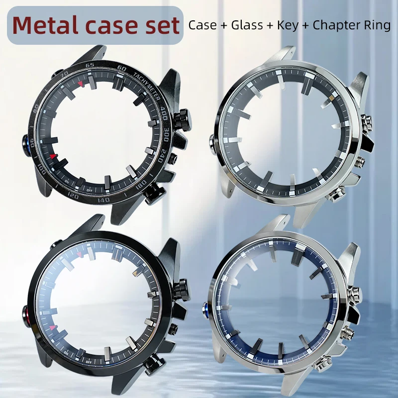 For Casio EDIFICE EQB-700 EQB-600/500 watch case glass bezel watch ring set EQB-501 Mod kit stainless steel case 22mm bracelet
