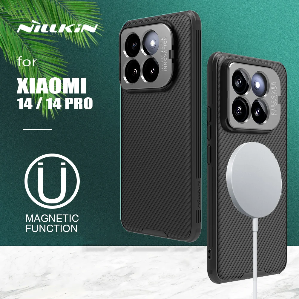 

Чехол для Xiaomi Mi 14/14 Pro, магнитный чехол Nillkin CamShield с подставкой для камеры, чехол для Xiaomi Mi14 5G, крышка объектива