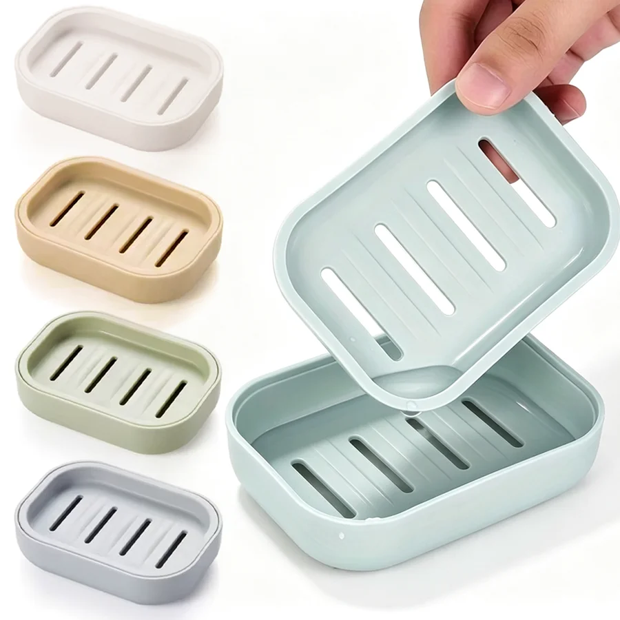 1pc Soap Holder, Detachable Drain Tray Soap Box, Multi-Color Bathroom Accessory for Sink and Shower Space XJM