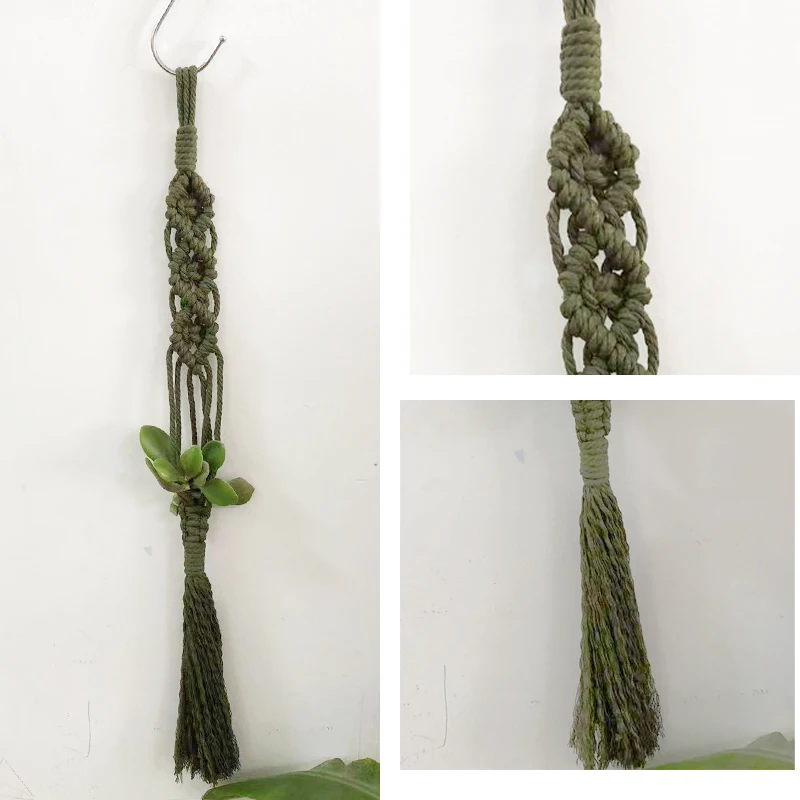 Macrame planta de ar cabide pendurado suporte planta de ar airplant display parede plantador boho vasos de flores tecido cesta varanda presente