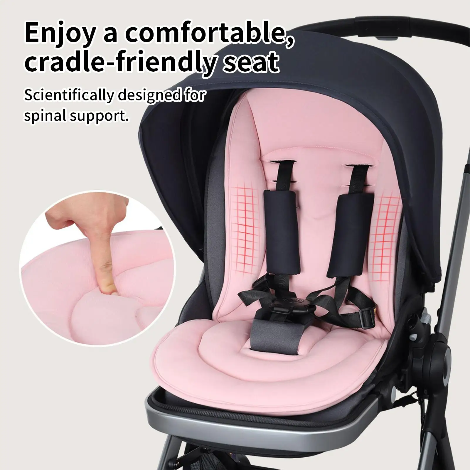 Stroller Liner Height Adjustment Cradle Mat Baby Car Seat Liners For Daily Walks Shopping Park Visits Travel Outdoor Beach