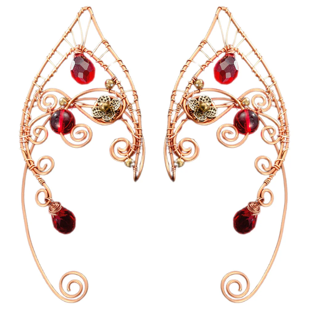 

1 Pair Fairy Ears Cuffs Non Piercing Elf Earrings Vintage Fairy Cartilage Clips Copper Cosplay Accessories Aesthetic