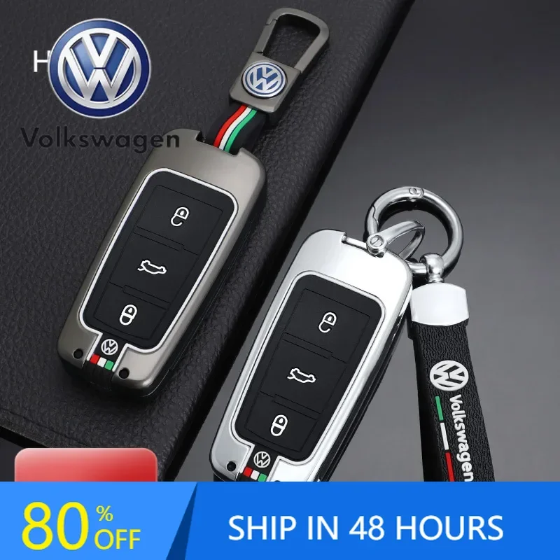 

For VOLKSWAGEN Zinc Alloy Leather Car Remote Key Cover Case Shell For Volkswagen VW Passat B6 B7 Magotan CC 3C 3C5 Auto Keychain