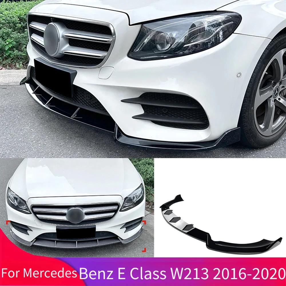 

For Mercedes Benz E Class W213/C238 E260 E300 E43 AMG 2016-2020 Front Bumper Lower Spoiler Diffuser Splitters Aprons Cover Guard