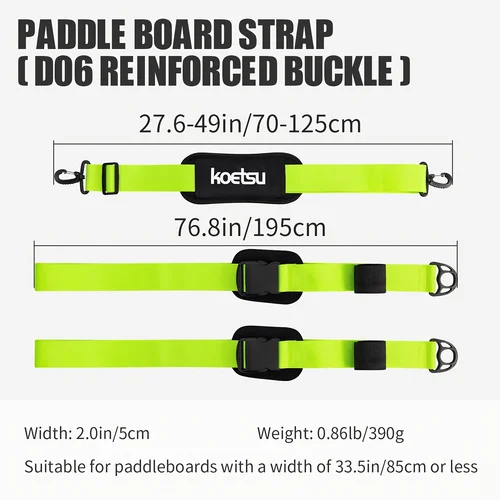 Imagen 2 del producto KOETSU-Correa de transporte SUP con hebilla reforzada, correas estilo nailon, hombrera antidesgaste, fijación de paleta, soporte para cinta mágica