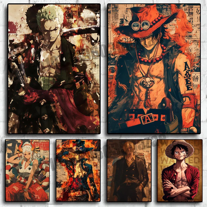 

Anime One Piece Poster Luffy Zoronamei Printing Canvas Painting Wall Art Wall Pictures Suitable for Cafe Wall Decoration Gifts