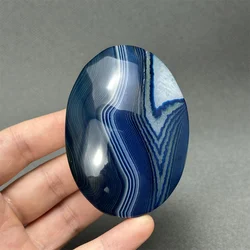 Natural Gemstone Blue Agate Palm Playing Reiki Healing Energy Meditation Home Furnishings Witchcraft Sacrifice Feng Shui Gift