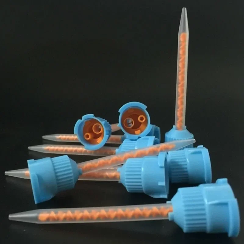 Puntas de mezcla de goma de silicona, boquilla transportadora de impresión Dental 10:1, Compatible con aplicador tipo 7010 para uso en odontología
