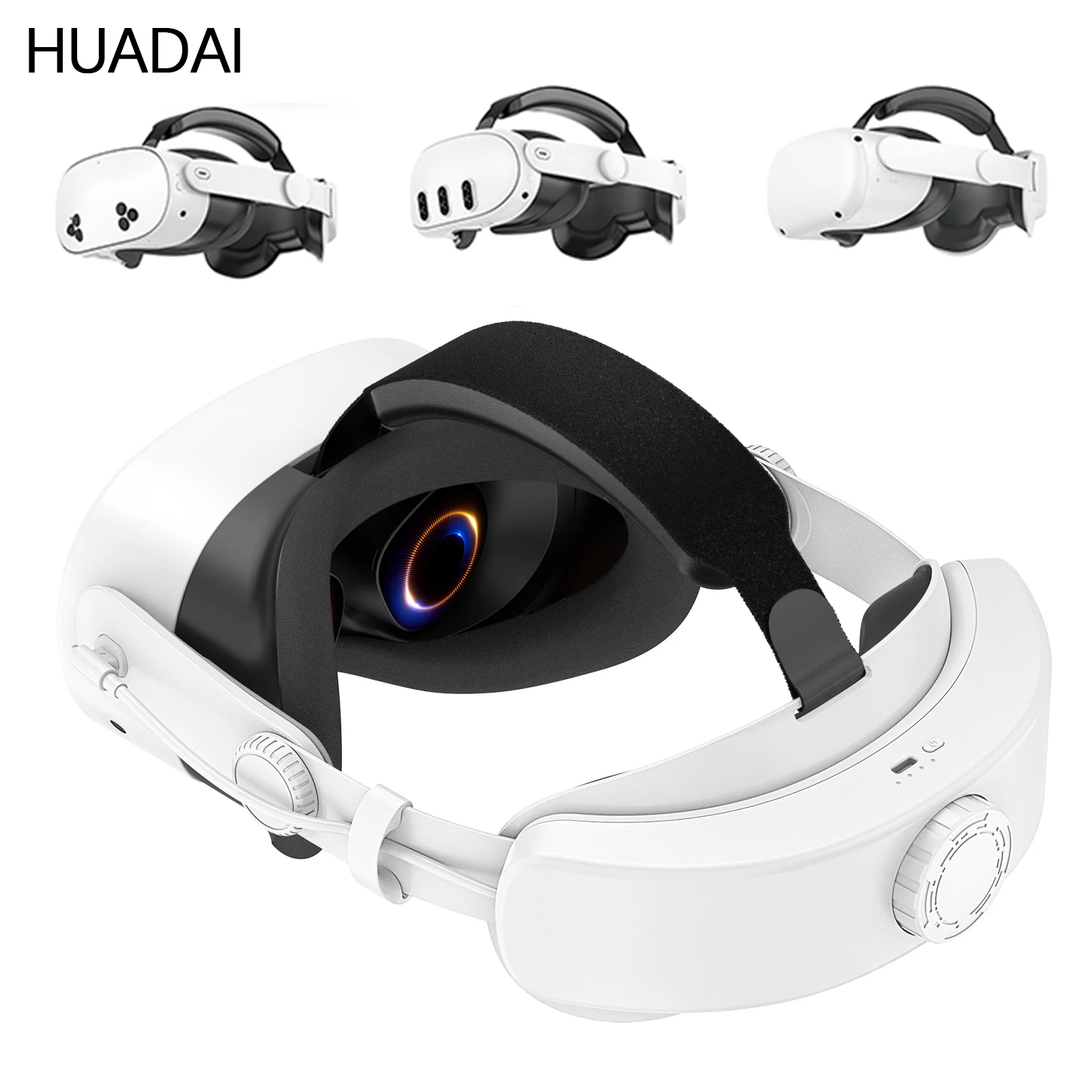 Комфортный ремешок на голову с аккумулятором емкостью 10000 мАч для Meta Quest 3S/Quest 3/Quest 2, регулируемый элитный ремешок, ремешок для аксессуаров VR, снижение давления