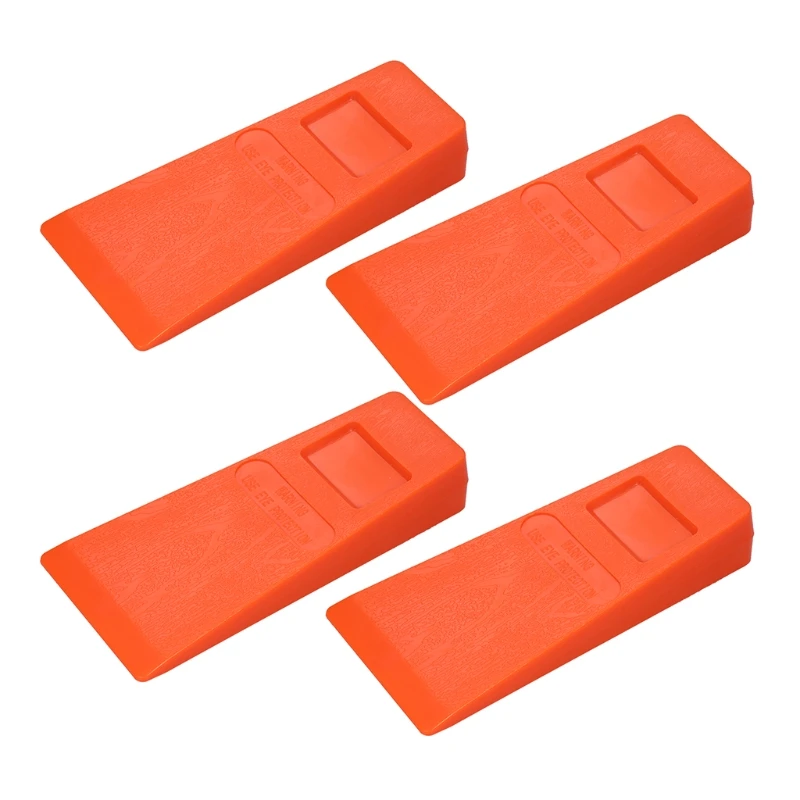 M17D 4 Pcs Orange Plastic Felling Felled Chock Tree Cutting Spiked