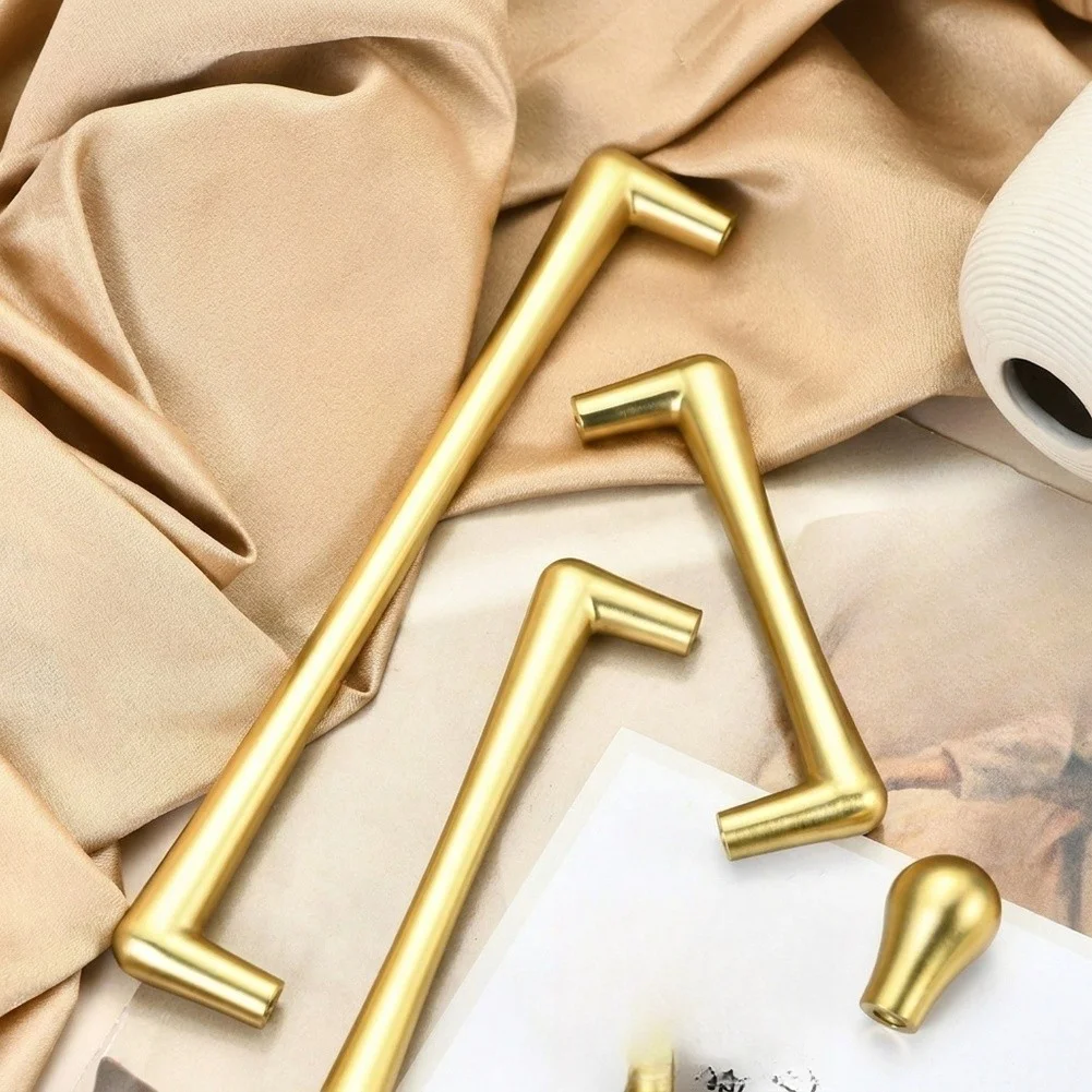 Modern Gold Cabinet Handles Zinc Alloy Pulls for Kitchen Cabinets and Home Furniture with Consistent Height Width Proportions